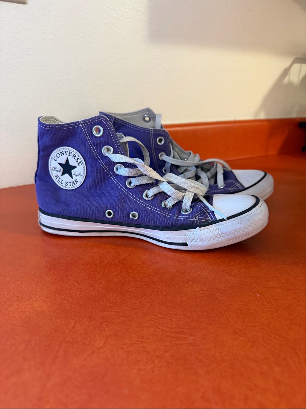 Converse womens High Top Sneakers - Purple with White Accents